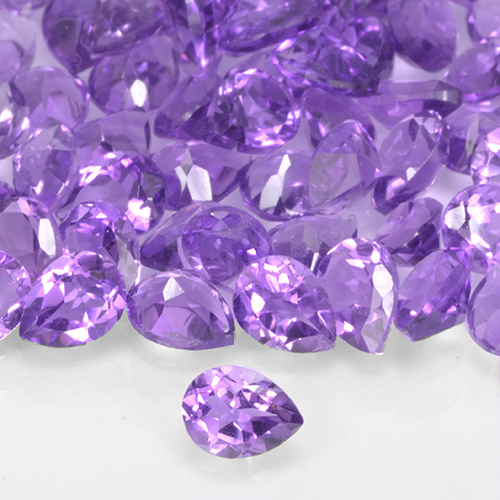 Vivid Violet Аметист Камень - 0.1ct Фасетная Груша (ID: 503840)