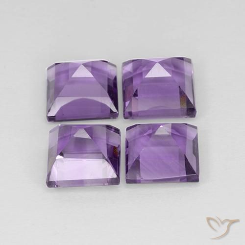 Amethyst Gemstones in 6 x 6 mm (calibrated) Size for Sale, Amethyst Stones in Medium Violet Color