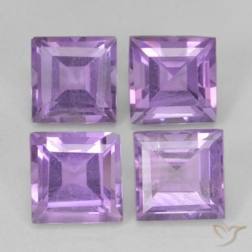 4.65ctw Natural Medium Violet Amethyst, Square, VS