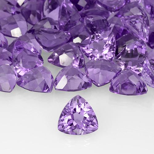 2.96 ct Violet Amethyst Gemstone, Amethyst Gem in Trillion Facet Shape for Sale.