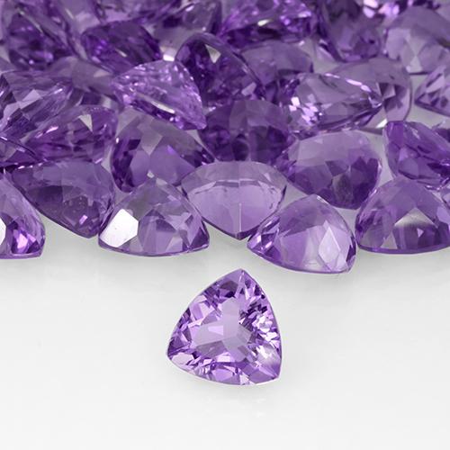 2.96 ct Violet Amethyst Stone, Natural Amethyst in Trillion Facet Shape for Sale