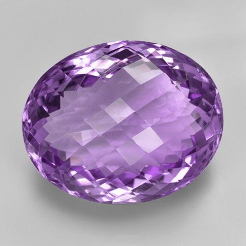 Purplish Violet Amethyst Gem - 32.5ct Oval Checkerboard (ID: 505946)