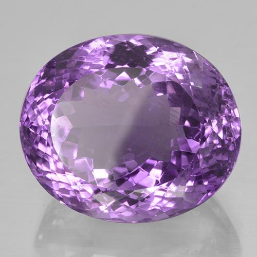 42.34 ct Violet Amethyst Stone, Natural Amethyst in Oval Portuguese-Cut Shape for Sale