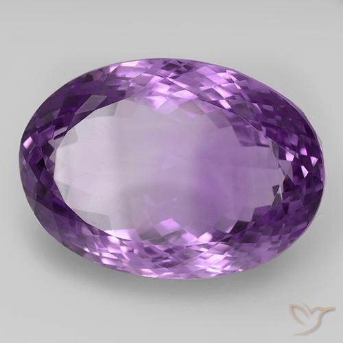 47.30 ct Violet Amethyst Stone, Natural Amethyst in Oval Portuguese-Cut Shape for Sale