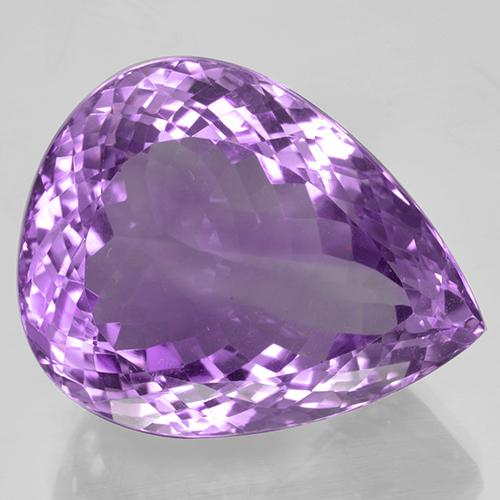Purplish Violet Amethyst Gem - 52.4ct Pear Facet (ID: 505977)