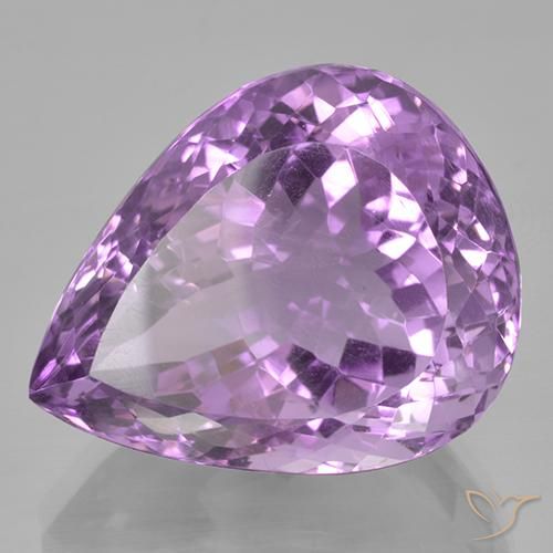 41.21 ct Violet Amethyst Stone, Natural Amethyst in Pear Facet Shape for Sale