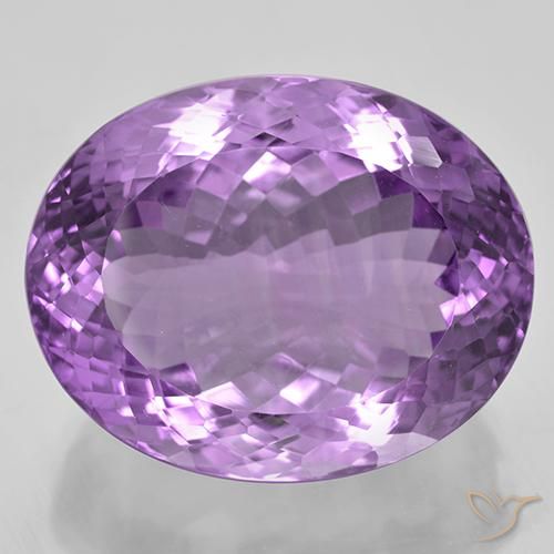 52.93ct Oval Portuguese-cut Violet Amethyst from Brazil, Dimension 26.2 x 20.7mm, IF Clarity, Natural untreated gemstone, 1pc Amethyst in Pinkish Violet Color, Mohs Hardness of 7 suitable for daily wear jewelry, Pisces Zodiac Stone, Photo A