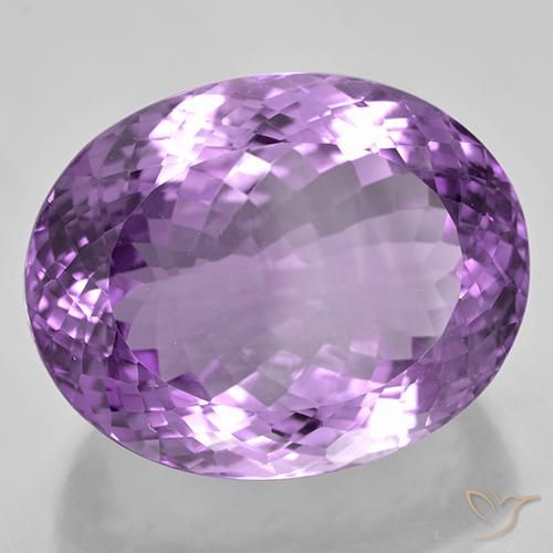 52.93 ct Violet Amethyst Stone, Natural Amethyst in Oval Portuguese-Cut Shape for Sale