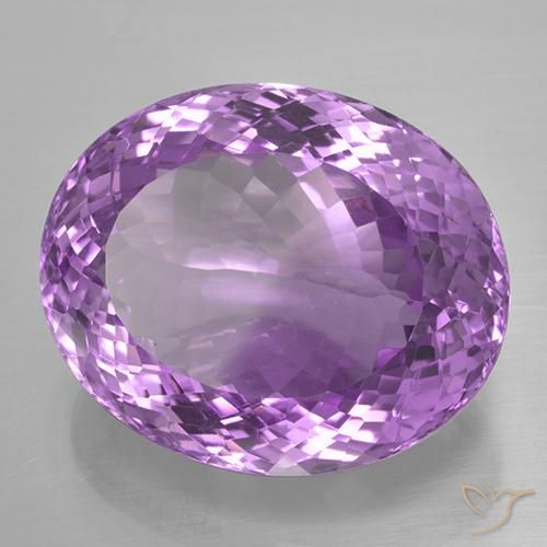 33.35 ct Violet Amethyst Stone, Natural Amethyst in Oval Portuguese-Cut Shape for Sale
