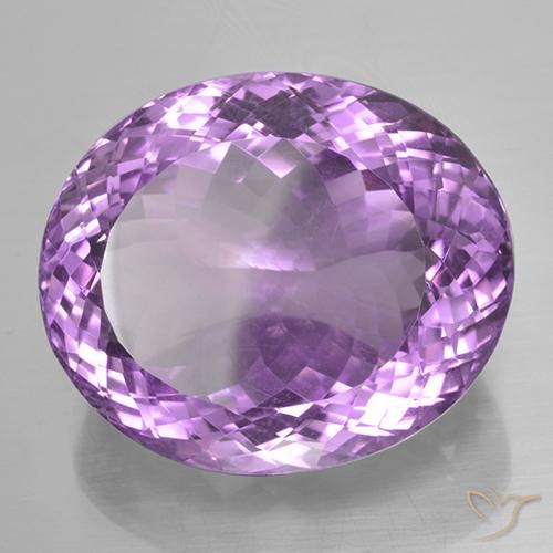 44.98 ct Violet Amethyst Stone, Natural Amethyst in Oval Portuguese-Cut Shape for Sale