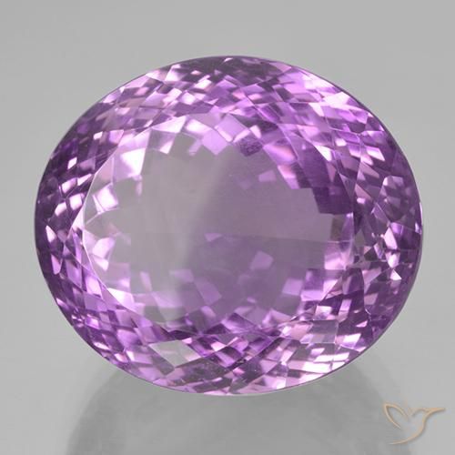 47.87 ct Violet Amethyst Stone, Natural Amethyst in Oval Portuguese-Cut Shape for Sale