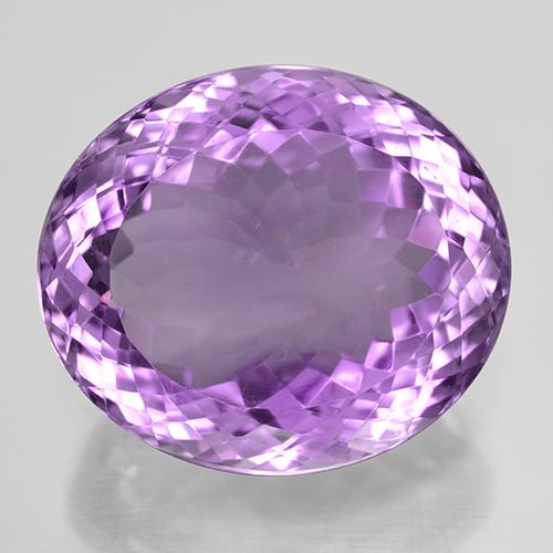 Medium Purplish Violet Amethyst Edelstein - 39.1ct Oval Portugiesischer Schliff (ID: 506055)