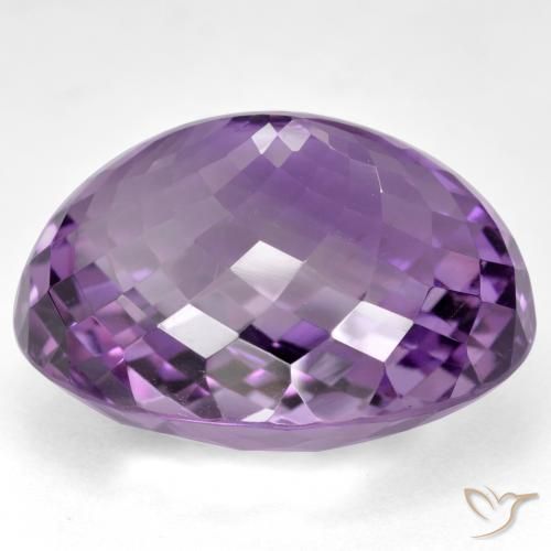 Amethyst Gemstone in 24.9 x 21.3 mm Size for Sale, Amethyst Stone in Medium-Dark Purplish Violet Color