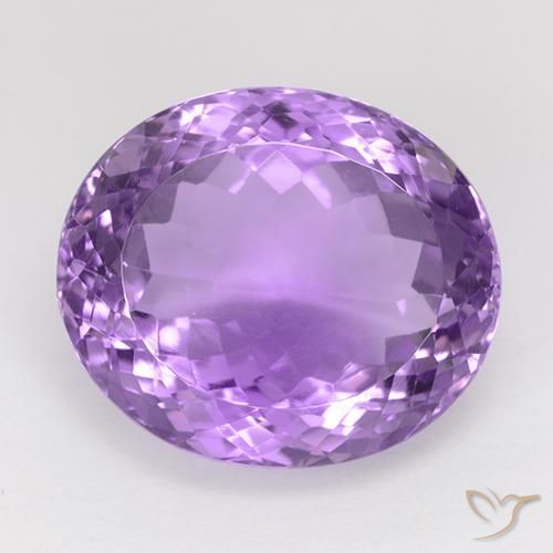 26.88ct Oval Portuguese-cut Violet Amethyst from Brazil, Dimension 20.1 x 17.2mm, IF Clarity, Natural untreated gemstone, 1pc Amethyst in Purplish Violet Color, Mohs Hardness of 7 suitable for daily wear jewelry, Year of the Dragon Gemstone, Photo A