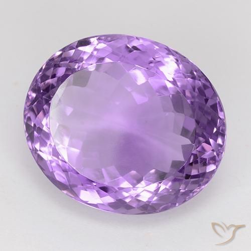 26.88 ct Violet Amethyst Stone, Natural Amethyst in Oval Portuguese-Cut Shape for Sale