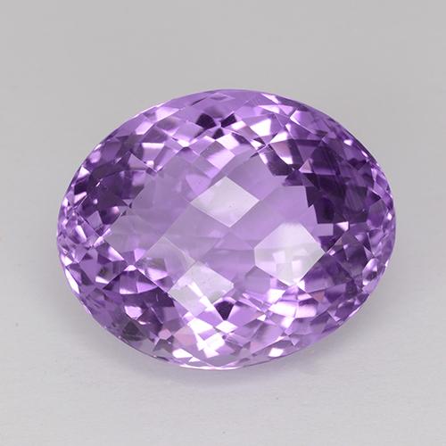 Lilaisch-violett Amethyst Edelstein - 30.5ct Oval Schachbrett (ID: 508961)