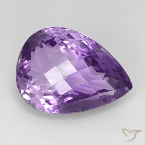 24.43ct Natural Purplish Violet Amethyst, Pear Shape, VVS