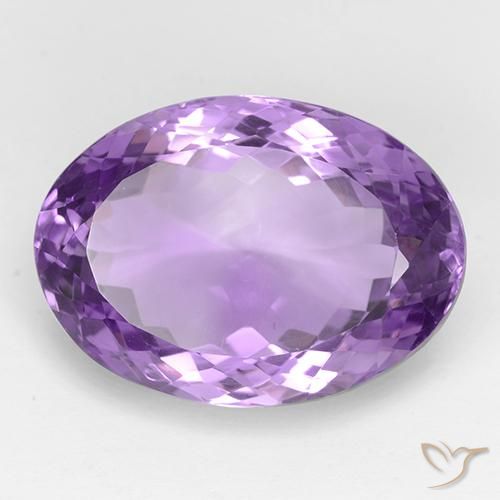 28.16 ct Violet Amethyst Stone, Natural Amethyst in Oval Facet Shape for Sale
