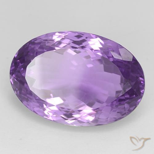 33.30 ct Violet Amethyst Stone, Natural Amethyst in Oval Portuguese-Cut Shape for Sale