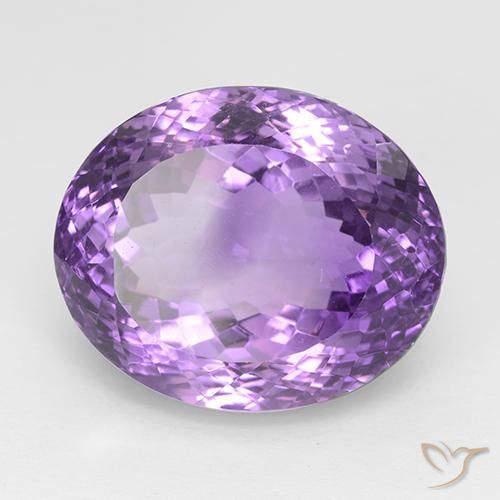 30.81 ct Violet Amethyst Stone, Natural Amethyst in Oval Portuguese-Cut Shape for Sale