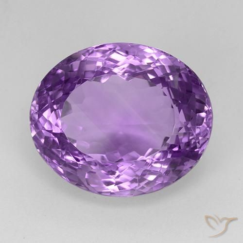 25.81 ct Violet Amethyst Stone, Natural Amethyst in Oval Portuguese-Cut Shape for Sale
