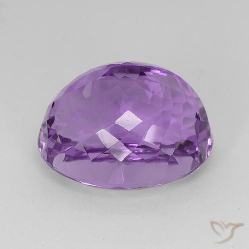 Amethyst Gemstone in 19.2 x 16.1 mm Size for Sale, Amethyst Stone in Medium Purplish Violet Color