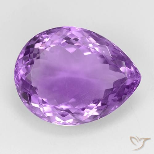 21.49ct Natural Deep Purplish Violet Amethyst, Pear Shape, VVS