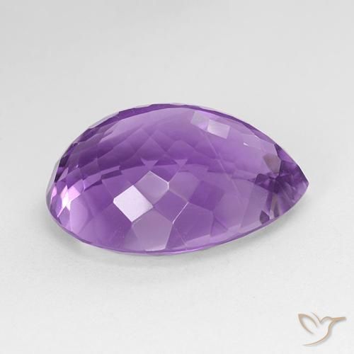 Amethyst Gemstone in 21.3 x 16.6 mm Size for Sale, Amethyst Stone in Deep Purplish Violet Color