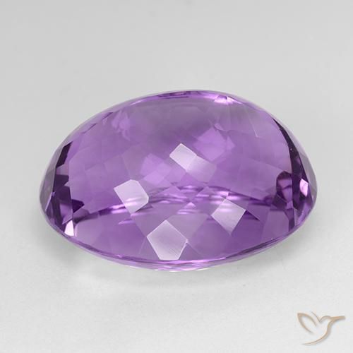 Amethyst Gemstone in 22 x 17.3 mm Size for Sale, Amethyst Stone in Medium Purplish Violet Color