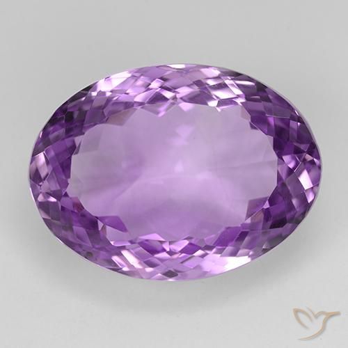 30.78ct Natural Medium Purplish Violet Amethyst, Oval, IF