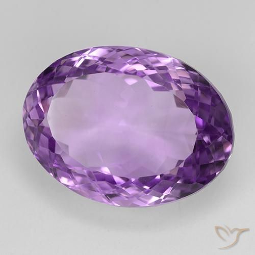30.78 ct Violet Amethyst Stone, Natural Amethyst in Oval Facet Shape for Sale