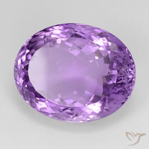 28.46 ct Violet Amethyst Stone, Natural Amethyst in Oval Facet Shape for Sale