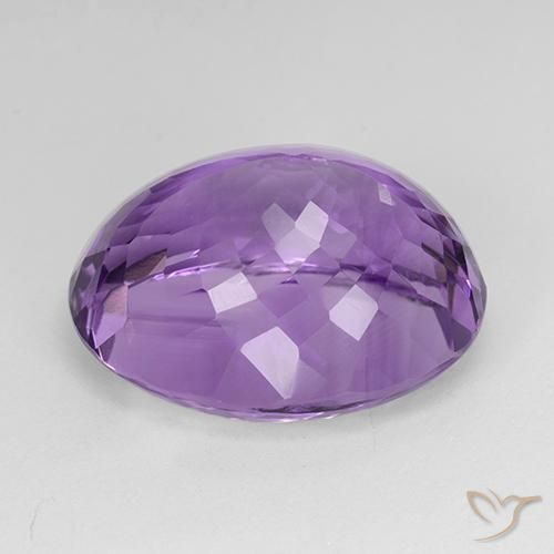 Amethyst Gemstone in 21.4 x 17.2 mm Size for Sale, Amethyst Stone in Deep Purplish Violet Color