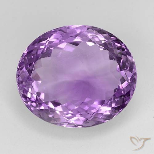 Medium Purplish Violet Amethyst Gem - 25.1ct Oval Facet (ID: 509102)