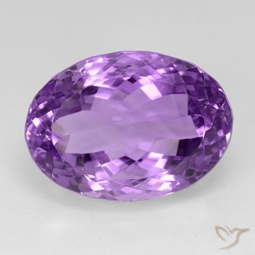 29.67ct Natural Deep Pinkish Violet Amethyst, Oval, IF