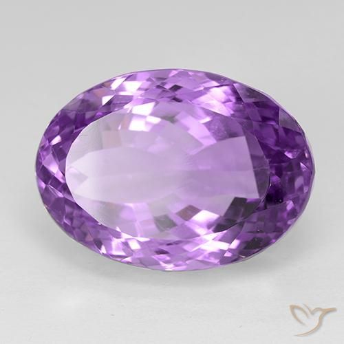29.67 ct Violet Amethyst Stone, Natural Amethyst in Oval Facet Shape for Sale