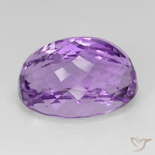 Amethyst Gemstone in 21.3 x 15.3 mm Size for Sale, Amethyst Stone in Deep Pinkish Violet Color
