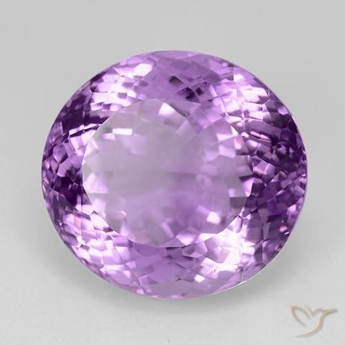 31.90 ct Violet Amethyst Stone, Natural Amethyst in Oval Portuguese-Cut Shape for Sale