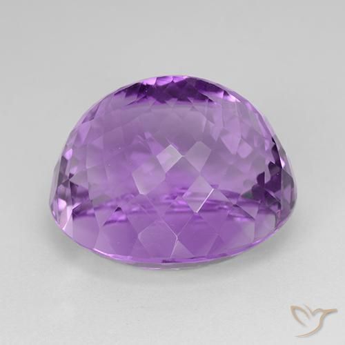 Amethyst Gemstone in 19.8 x 18.3 mm Size for Sale, Amethyst Stone in Pinkish Violet Color