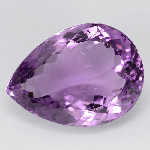 28.75ct Pear Facet Violet Amethyst from Brazil, Dimension 23.5 x 17.3mm, Natural untreated Gemstone, VVS Clarity, 1 piece Amethyst in Medium Purplish Violet Color, Mohs Hardness of 7 suitable for daily wear jewelry, Pisces Zodiac Stone, Photo A