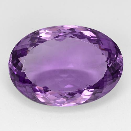 Medium Purplish Violet Amethyst Edelstein - 29.4ct Oval Portugiesischer Schliff (ID: 509117)