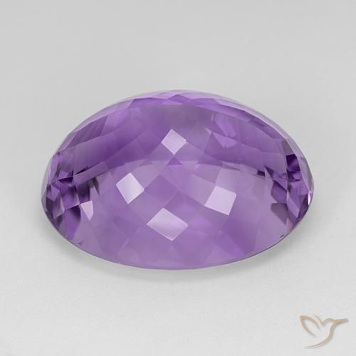 Amethyst Gemstone in 22.1 x 17.3 mm Size for Sale, Amethyst Stone in Deep Purplish Violet Color