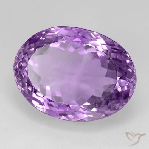 33.57 ct Violet Amethyst Stone, Natural Amethyst in Oval Facet Shape for Sale