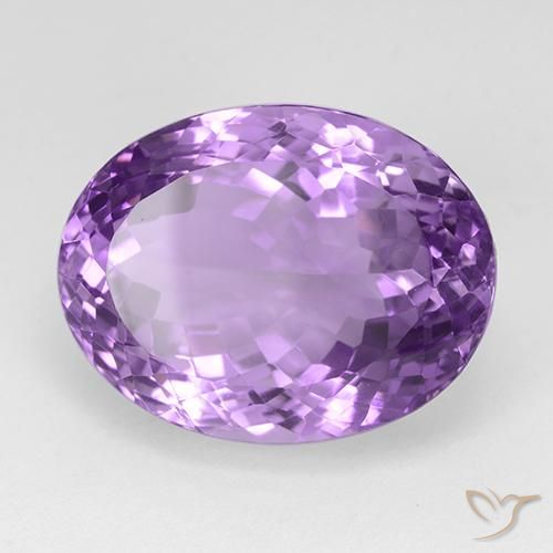 30.50 ct Violet Amethyst Stone, Natural Amethyst in Oval Portuguese-Cut Shape for Sale