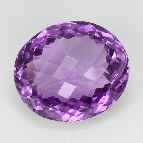 Medium-Dark Violet Аметист Камень - 25.8ct Овал Шахматный (ID: 509126)