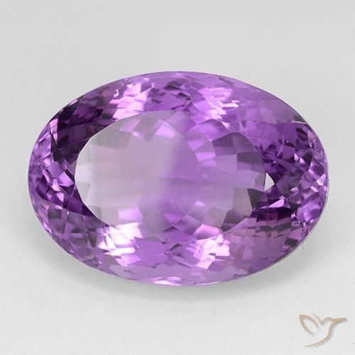 31.04 ct Violet Amethyst Stone, Natural Amethyst in Oval Portuguese-Cut Shape for Sale