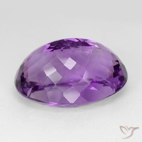 Amethyst Gemstone in 23.3 x 16.5 mm Size for Sale, Amethyst Stone in Purplish Violet Color
