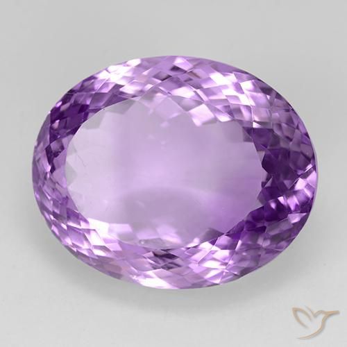 33.65 ct Violet Amethyst Stone, Natural Amethyst in Oval Portuguese-Cut Shape for Sale