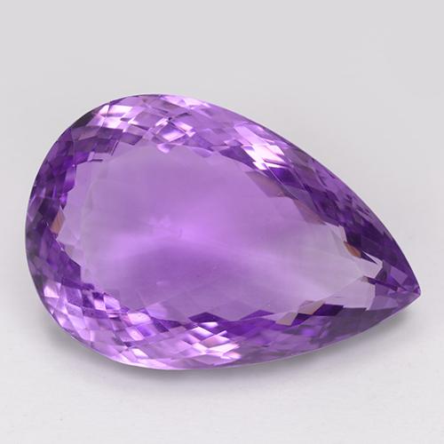Violeta púrpura intenso Amatista Gema - 31.1ct Corte en forma de pera (ID: 509129)