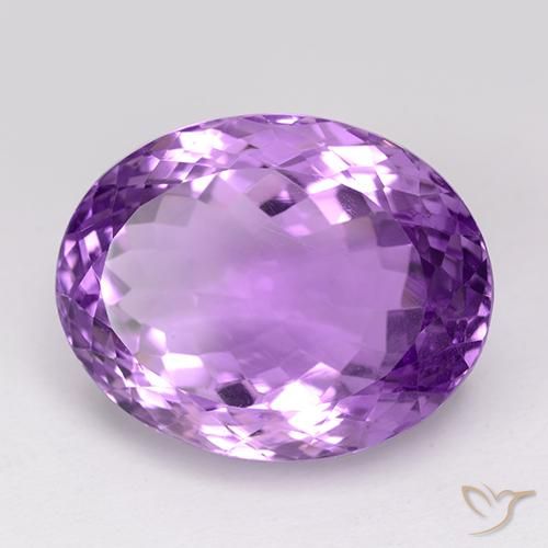 25.76 ct Violet Amethyst Stone, Natural Amethyst in Oval Facet Shape for Sale